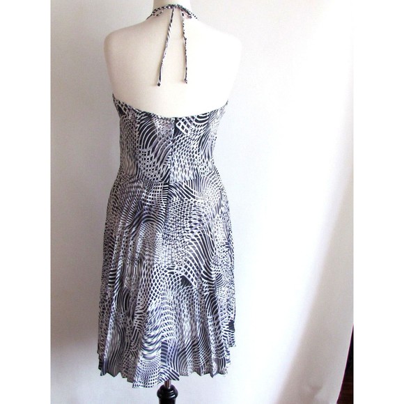 Women's Dresses Designer To The Max Black White Gray Halter Top Dress 12.R - Picture 11 of 14
